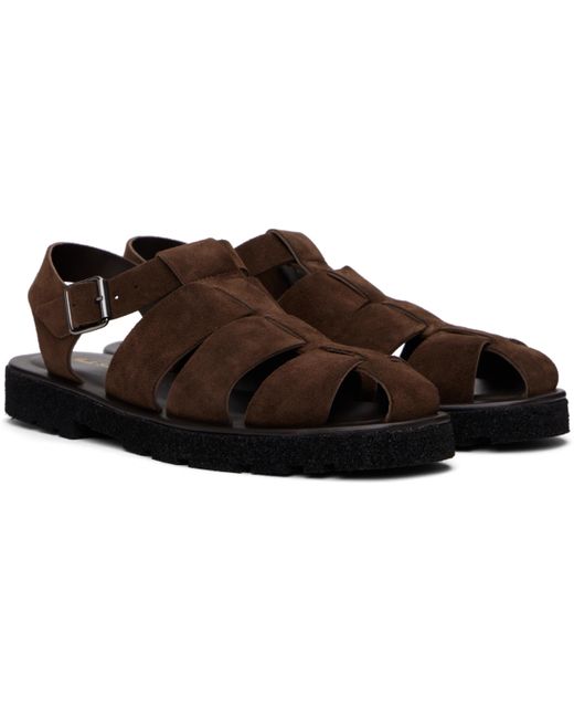 Paul Smith Black Suede Sandoval Fisherman Sandals for men