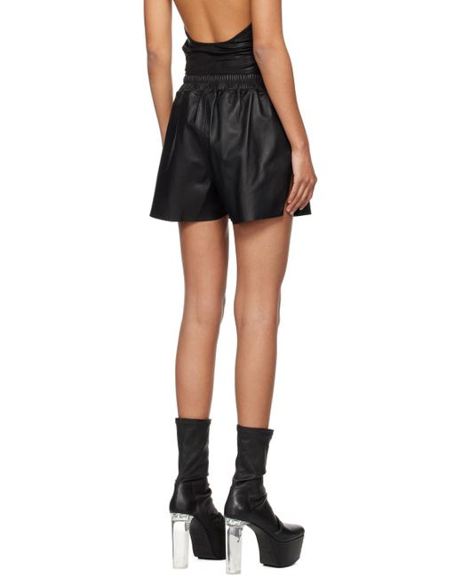 Rick Owens Gabe レザーショートパンツ Black