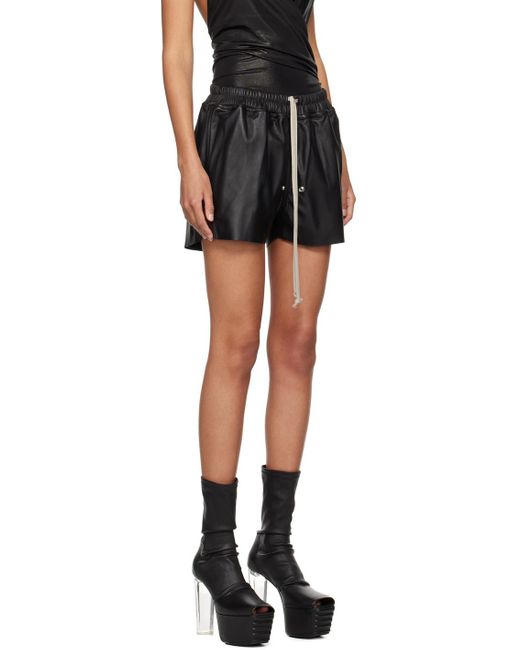 Rick Owens レディース レザー ドローストリング ショートパンツ。。 Rick Owens レディース レザー ドローストリング ショートパンツ