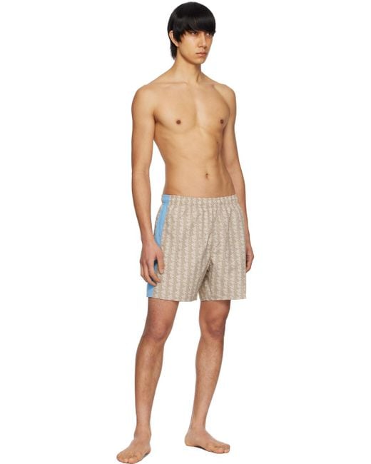 Lacoste Natural Monogram Swim Shorts for men