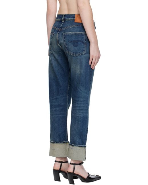 R13 Blue Cuffed Romeo Jeans