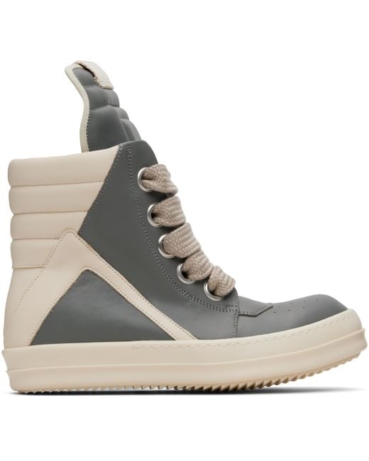 Rick Owens Gray Concordians Jumbolace Geobasket Sneakers for men
