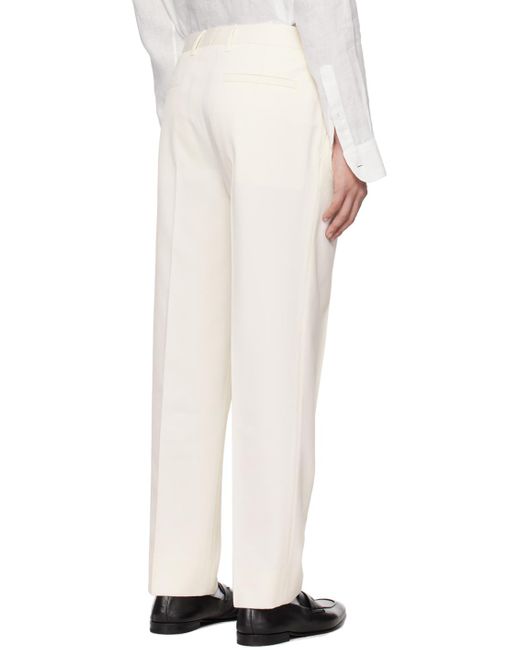 Zegna Off-white Pleated Trousers for men