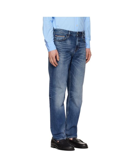 Boss Blue Maine Regular-Fit Selvedge Denim Jeans for men