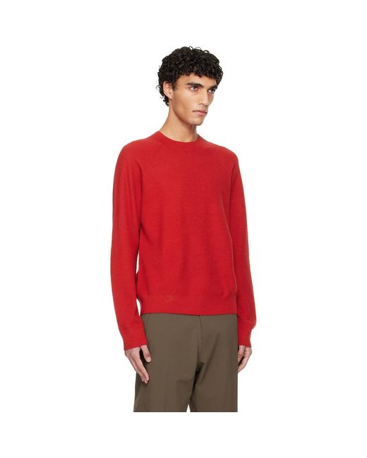 Veilance Red Conic Wool Midlayer Sweater for men