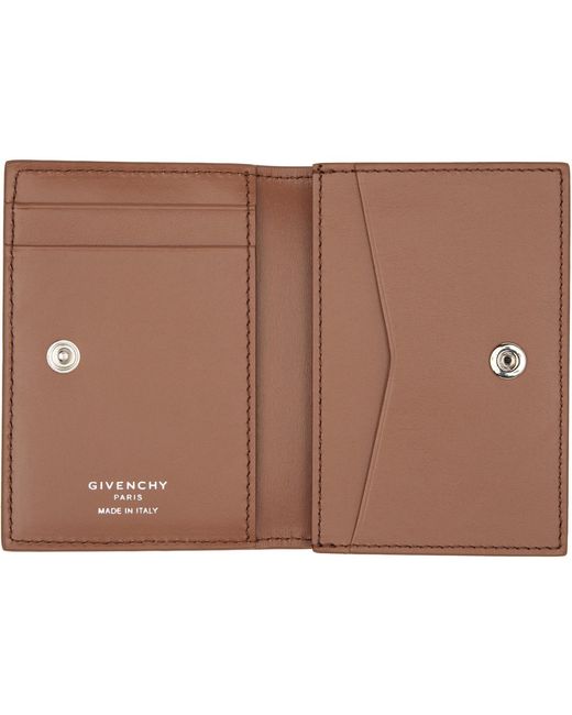 Givenchy Brown Tan Flap Card Holder for men
