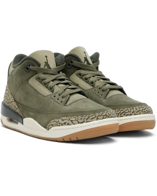Nike Black Khaki Air Jordan 3 Retro Sneakers for men