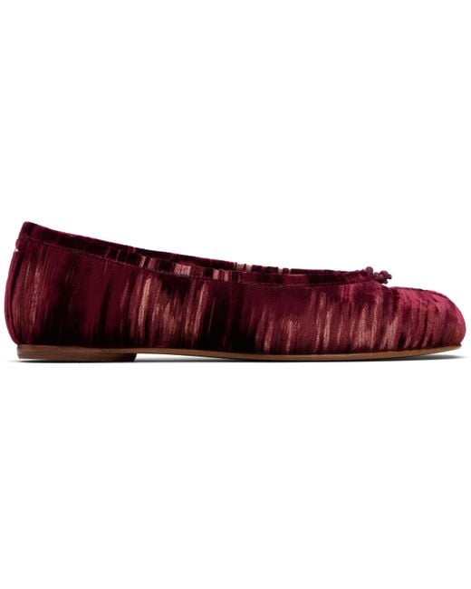 Maison Margiela Black Burgundy Tabi Ballerina Flats