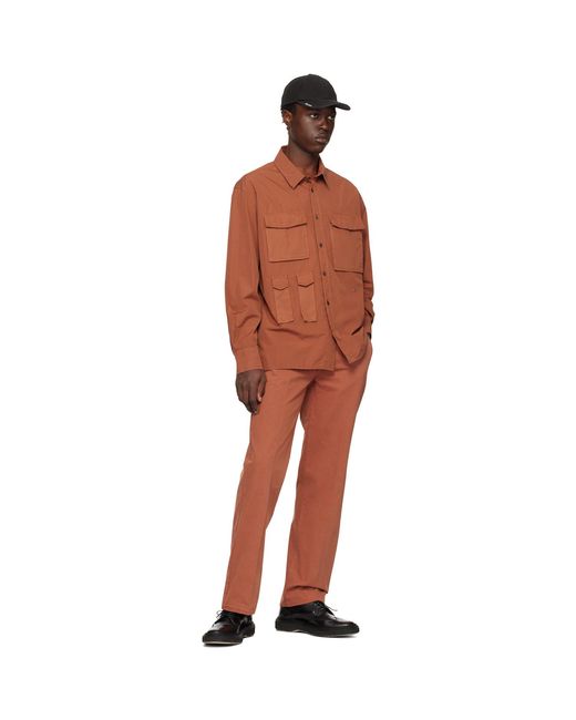 Etudes Studio Orange Checkpoint Shirt for men