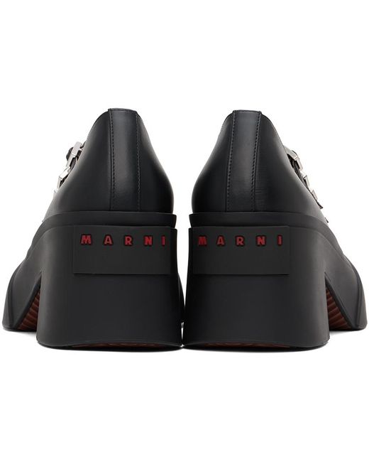 Chaussures à talon bottier de style charles ix pablo noires à trois boucles Marni en coloris Black