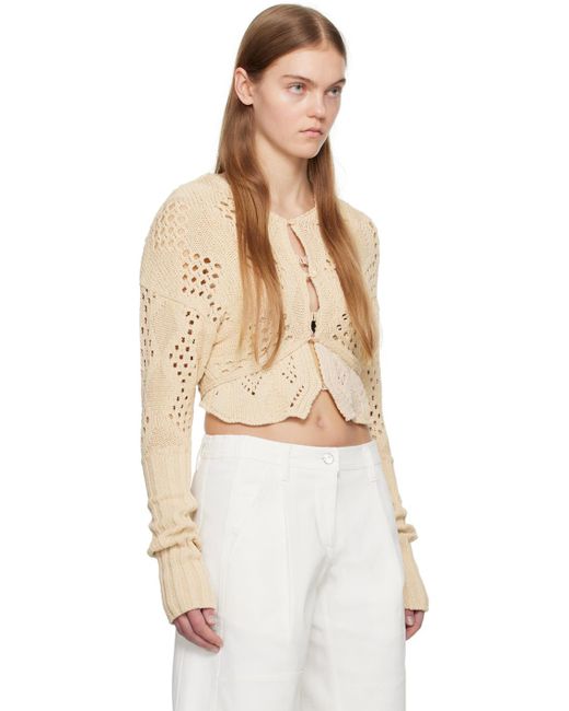 OPEN YY Natural Argyle Cardigan