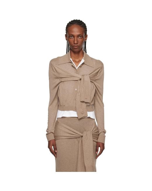 MARINE SERRE Multicolor Hybrid Knit Wrapped Cardigan