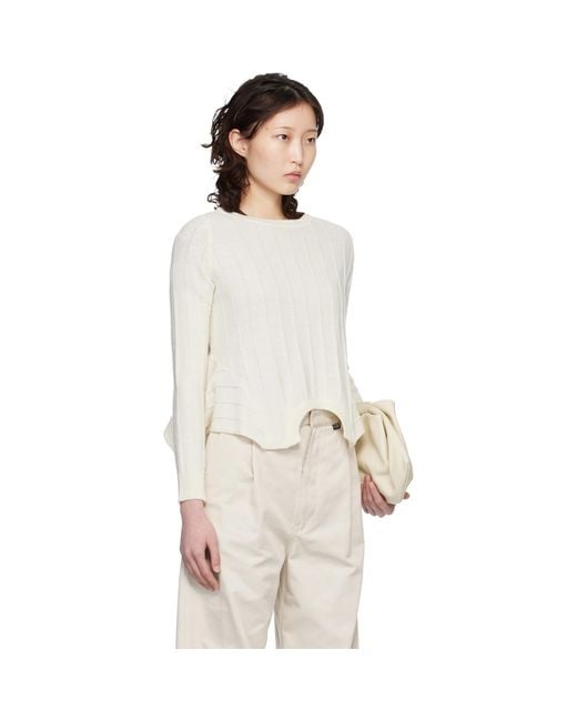 MM6 by Maison Margiela Natural Off- Upside Down Sweater