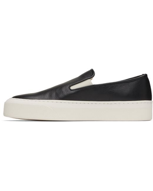 Common Projects Black Leather Slip-On Sneakers
