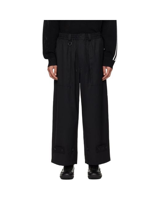 Y-3 Black Sport Uniform Wide Leg Trousers for men