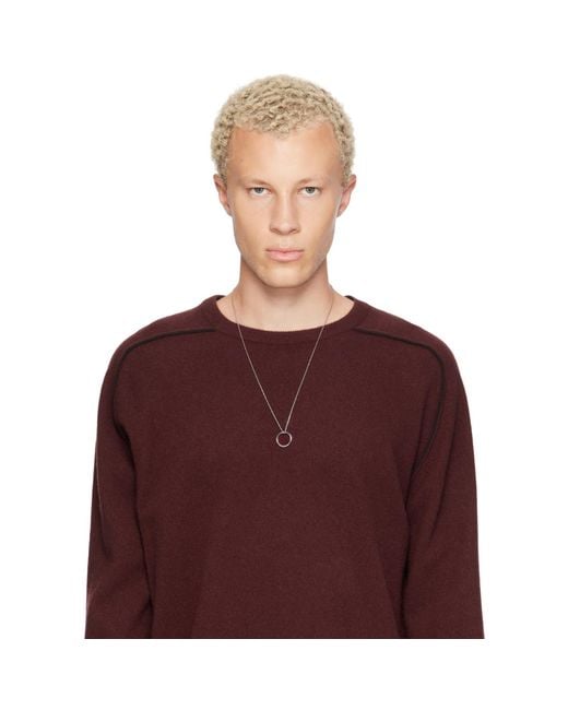 Maison Margiela Metallic Logo Reference Ring Necklace for men
