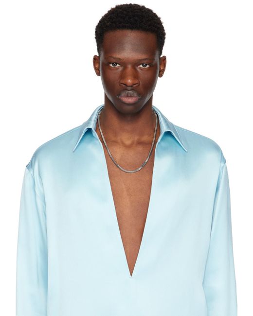 Collier argenté à plaque à logo Versace pour homme en coloris White