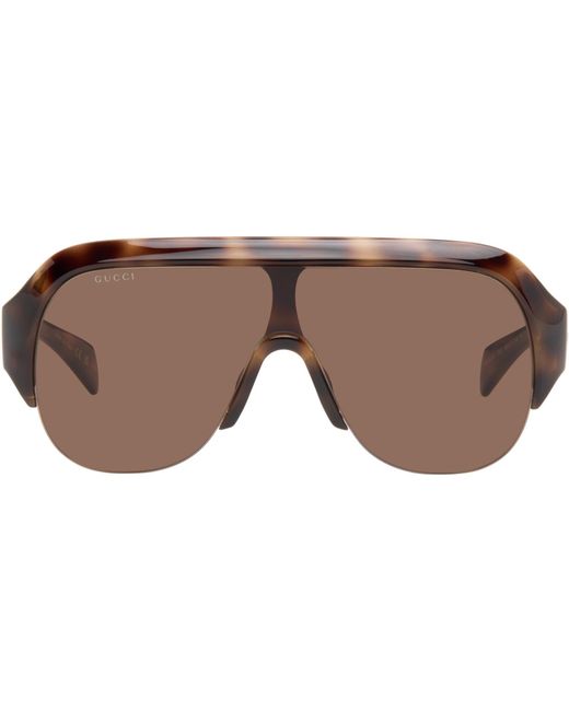 Gucci Brown Shield Sunglasses