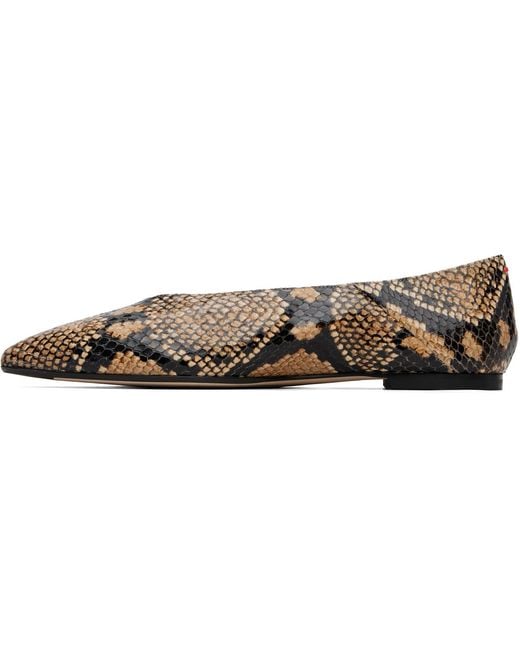 Aeyde Brown Moa Pointed-Toe Ballerina Flats