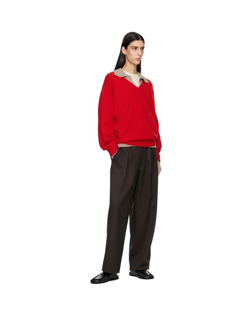 Ssstein Red Easy Wide Trousers