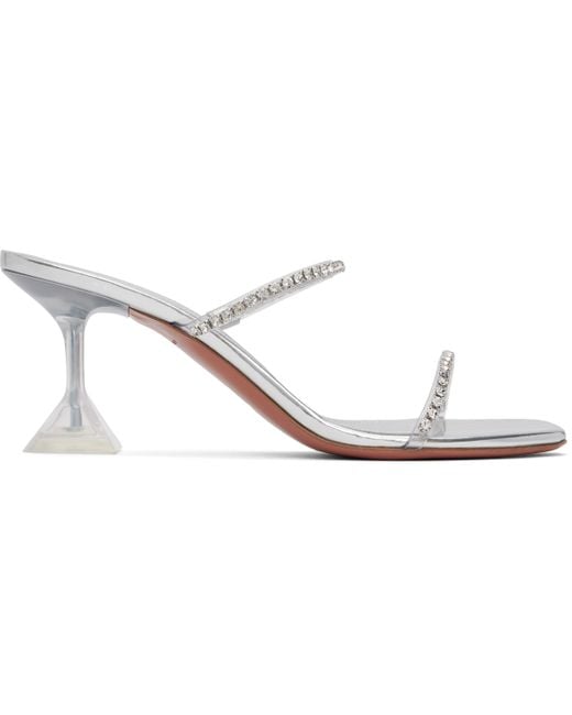 AMINA MUADDI Black Gilda Glass Slipper 70 Heeled Sandals