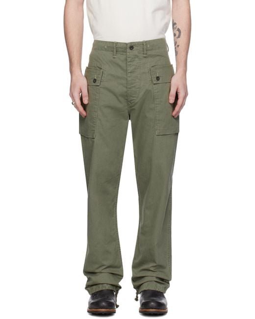 RRL Green Straight-leg Cargo Pants for men