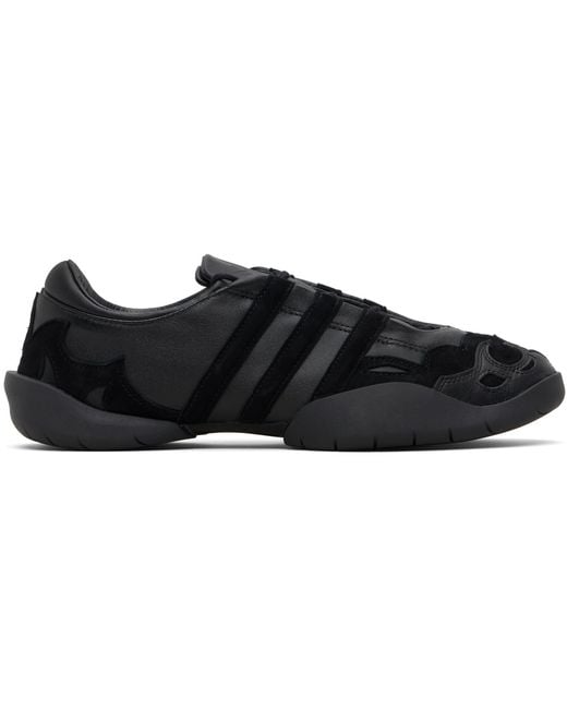 Y-3 Black Regu Leather Sneakers for men