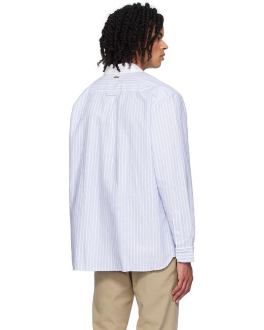 Chemise bleu et blanc à écussons à logo Lacoste pour homme en coloris White