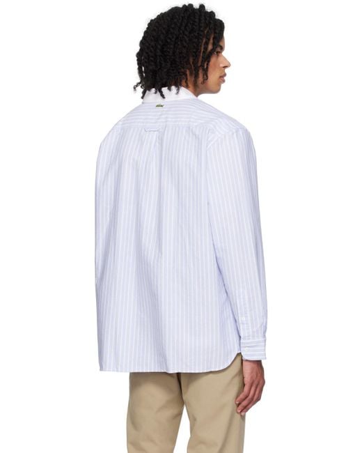 Lacoste Blue & White Maxi Croc Shirt for men