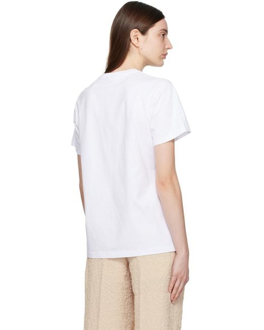 T-shirt blanc à image à logo Ganni en coloris White