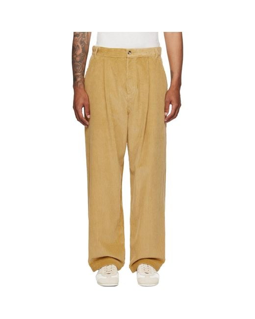 Moschino Natural Tan Toggle Trousers for men