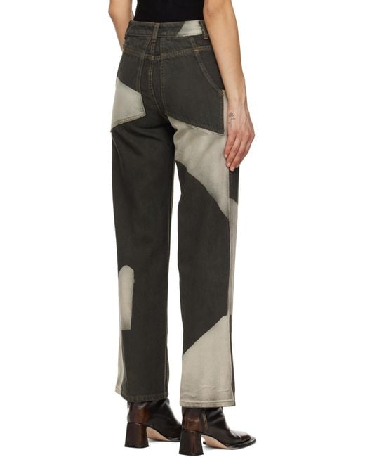 Eckhaus Latta グレー ワイドレッグジーンズ Black