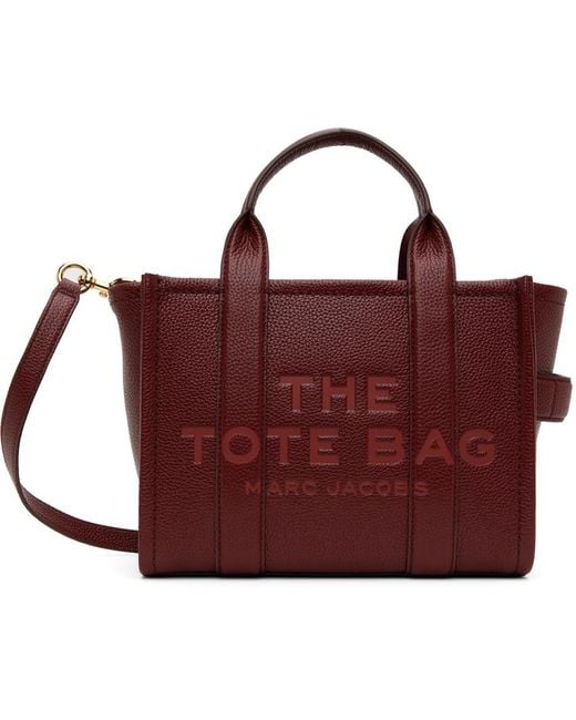 Marc Jacobs バーガンディ The Leather Small トートバッグ Red