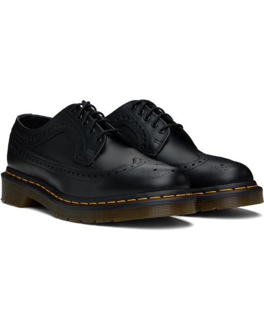 Dr. Martens Black 3989 Stitch Smooth Leather Brogues for men