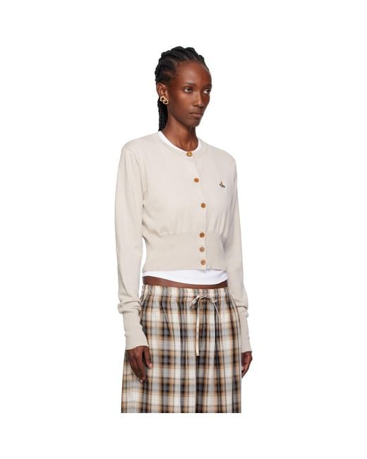 Vivienne Westwood Multicolor Taupe Bea Cropped Cardigan