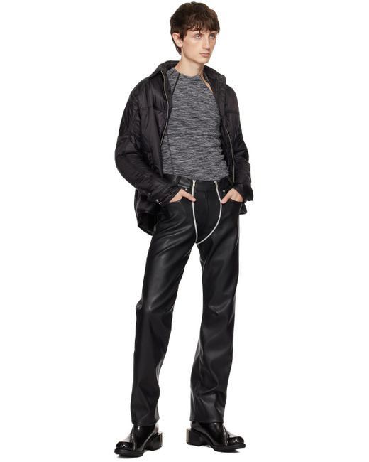 GmbH Black Lata Faux-leather Trousers for men