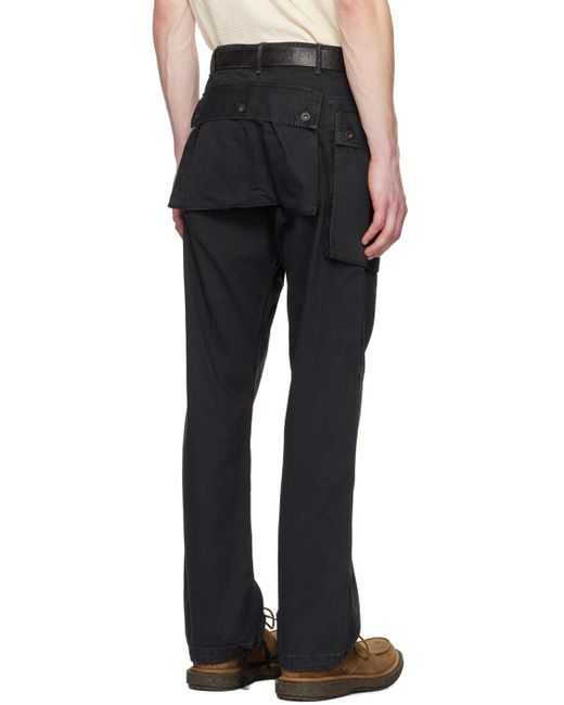 Pantalon cargo noir à cordons coulissants RRL pour homme en coloris Black
