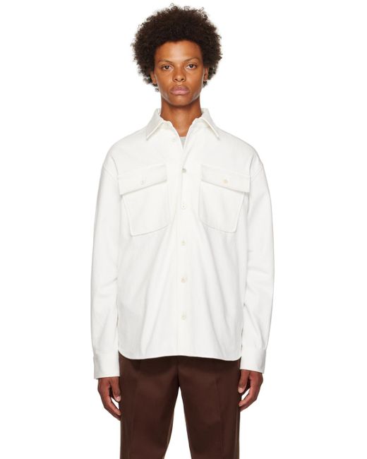 Jil Sander White Oversized Denim Shirt for men