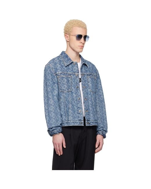 Lanvin Blue Lunar Year Jacquard Denim Jacket for men
