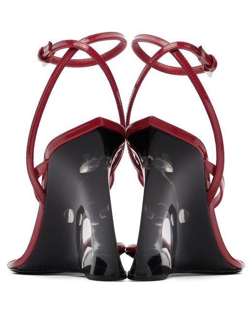 Alaïa Red Invisible Thong Heeled Sandals