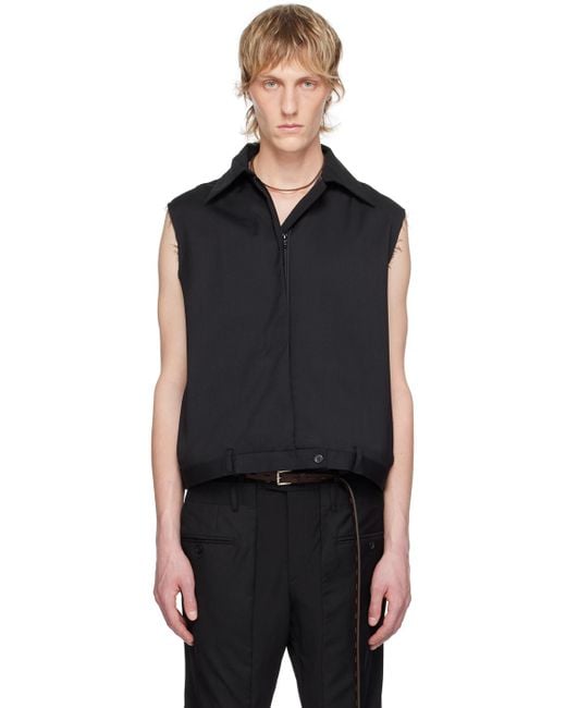 HODAKOVA Black Upside Down Trouser Vest for men