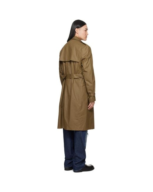 MM6 by Maison Margiela Natural Coated Cotton Trench Coat for men