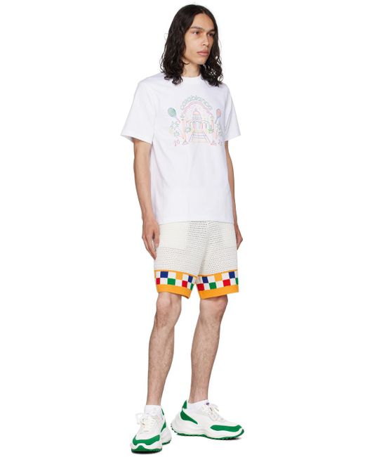 T-shirt Rainbow Crayon en coton biologique Casablancabrand pour homme en coloris White
