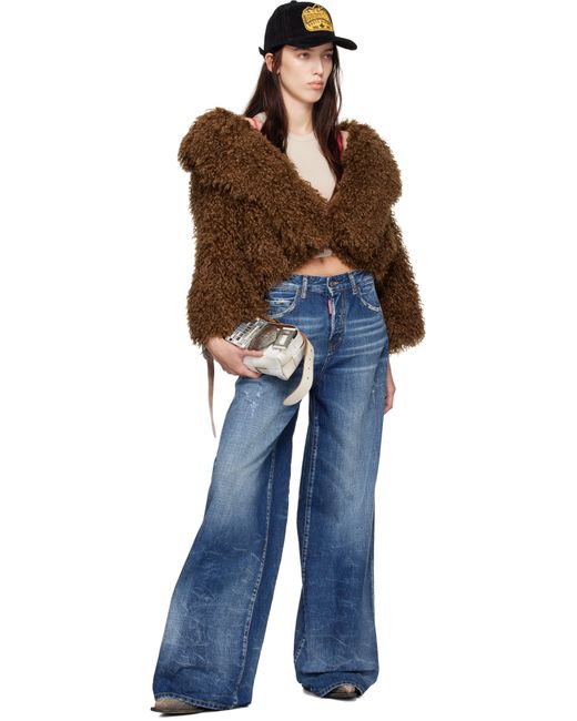 DSquared² Blue Medium Reflective Lake Wash Traveller Jeans