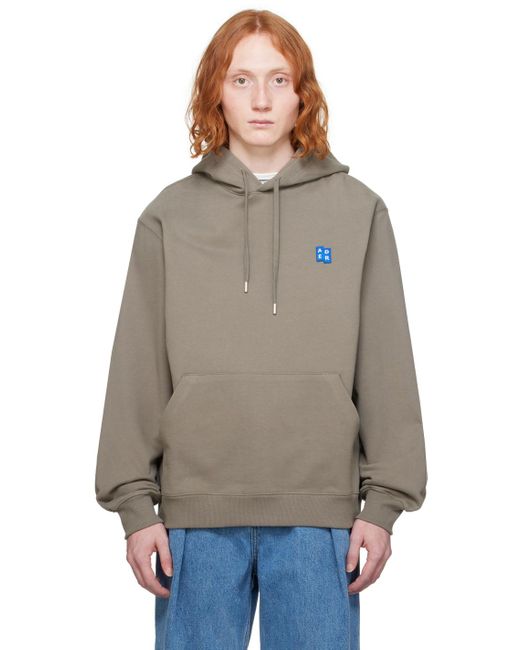 Adererror Brown Significant Tag Hoodie for men