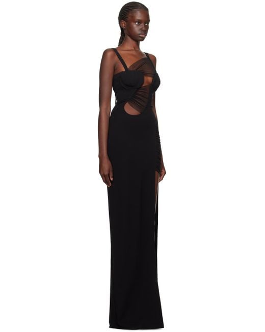 Nensi Dojaka Asymmetrical Maxi Dress in Black | Lyst Canada