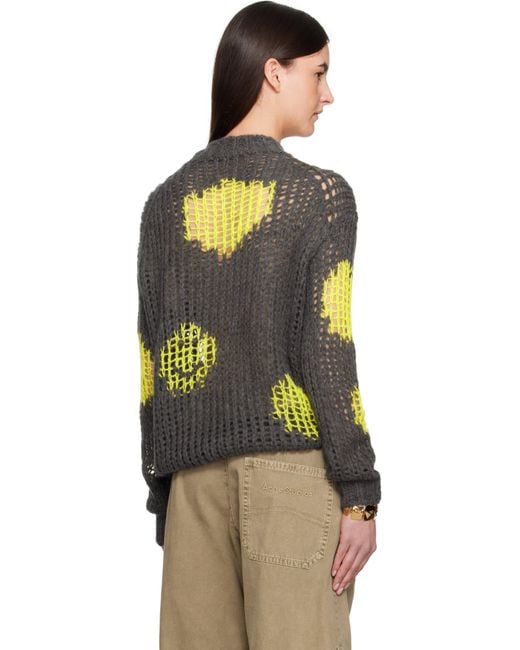 Acne Orange Embroidered Mohair Sweater