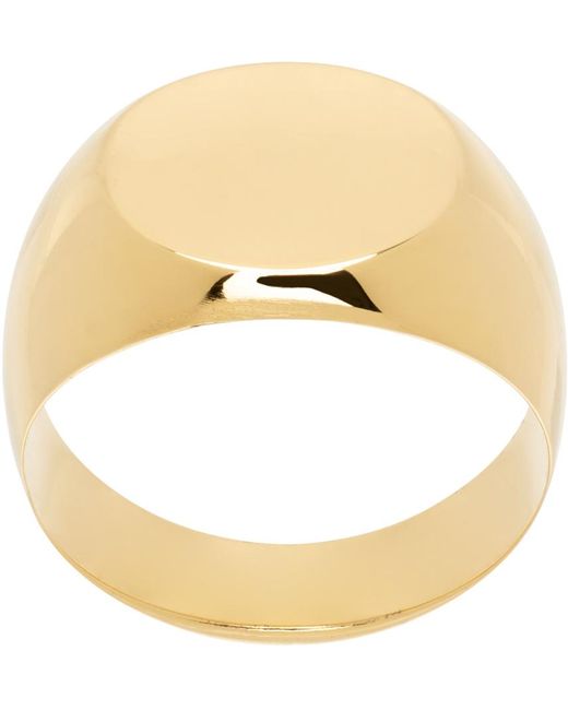 Jil Sander Metallic Gold Classic Chevalier Ring for men