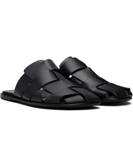 Hereu Black Dira Slim Slip-On Loafers for men