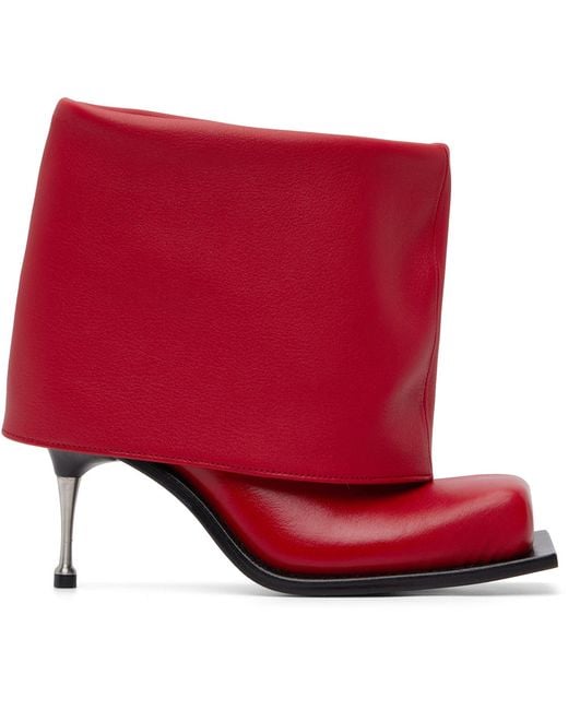 FIDAN NOVRUZOVA Red Iman Stiletto Heel Boots